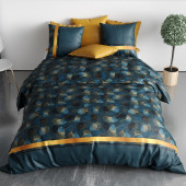 Housse de couette GINKO 100 % coton + 2 taies vues du dessus