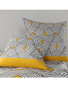 Housse de couette coton 220x240 cm à motifs géométriques jaunes et noirs