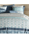 Housse de couette 220x240 Art Déco bleu & gris |100% Coton OEKO-TEX