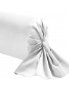 Taie de traversin 45x230 cm en coton blanche, finition point de bourdon, fabrication française