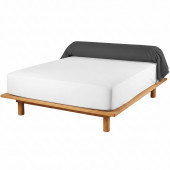 Taie de traversin 45x230 cm gris anthracite en coton 57 fils/cm² sur un lit