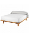 Taie de traversin 45x230 cm blanche en coton 57 fils/cm² sur un lit