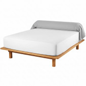 Taie de traversin 45x230 cm gris souris en coton 57 fils/cm² sur un lit