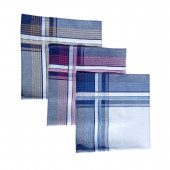 Lot de 6 mouchoirs tissu Adrien 44x44 cm en coton jumel coloris bleu, rouge, jaune