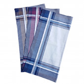Mouchoirs tissu Adrien 44x44 cm en coton lavable assortiment 12 pièces bordures bleus, rouges, jaunes