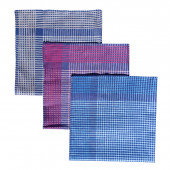 Lot de 6 mouchoirs Arnaud en coton jumel 44x44 cm - Mouchoirs tissu doux et résistants – 3 coloris bleus, rouges, jaunes