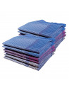 Lot de 12 mouchoirs Arnaud coton jumel 44x44 cm motifs petits carreaux bleus, jaunes, rouges