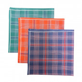 Lot de 6 mouchoirs tissu homme. Modèle Gauthier 100% coton jumel. Motif carreaux bleus, rouges, verts