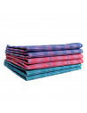 Lot de 6 mouchoirs homme Gauthier 42x42 cm en coton jumel à carreaux verts, rouges, bleus
