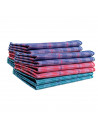 Lot de 12 mouchoirs homme Gauthier coton jumel 42x42 cm à carreaux assortis bleus, rouges, verts