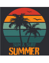Serviette de plage summer sur fond noir , au couleur pastel, sur la plage. Zoom sur le motif.