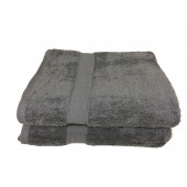 Lot de 5 Grandes Serviettes Eponge 600 g/m²  100 % coton - Anthracite