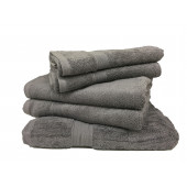 Lot de 5 Grandes Serviettes Eponge 600 g/m²  100 % coton - Marron