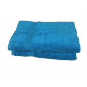Lot de 5 Grandes Serviettes Eponge 600 g/m²  100 % coton - Turquoise