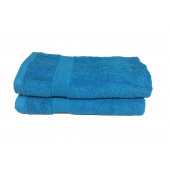 Lot de 5 Grandes Serviettes Eponge 600 g/m²  100 % coton - Turquoise