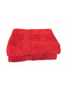 Lot de 5 Grandes Serviettes Eponge 600 g/m²  100 % coton - Rouge