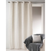 Rideau avec Parement à Plis Gris - Toile Coton Gris 135x260