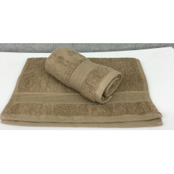 Lot de 5 Grandes Serviettes Eponge 600 g/m²  100 % coton - Marron
