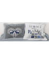 Lot de 2 Taies d'oreillers Placées 65x65cm Cerf des Neiges Bleu