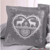 Lot de 2 Taies d'oreillers Placées 65x65cm Montagne Winter Gris