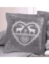 Lot de 2 Taies d'oreillers Placées 65x65cm Montagne Winter Gris