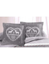 Lot de 2 Taies d'oreillers Placées 65x65cm Montagne Winter Gris