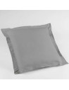 Housse de Couette 240x280 unie gris souris coton + 2 taies assorties