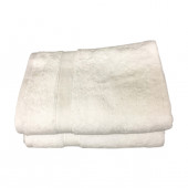 Lot de 2 Serviettes de Bain Eponge 600 g/m²  100 % coton - Blanche